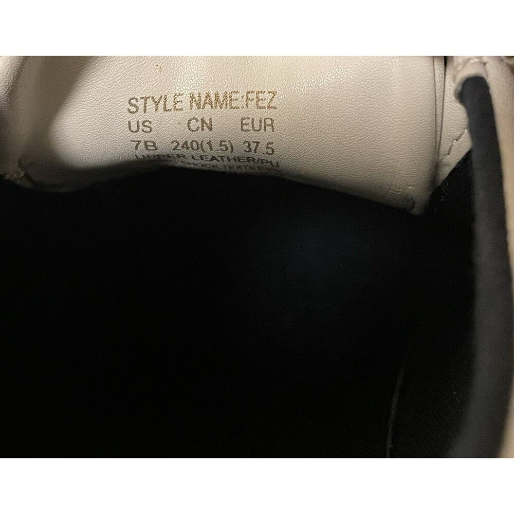 Kate Spade Fez Court Sneakers Womens 7 White Black Spade Logo Leather Low Top - Picture 8 of 8